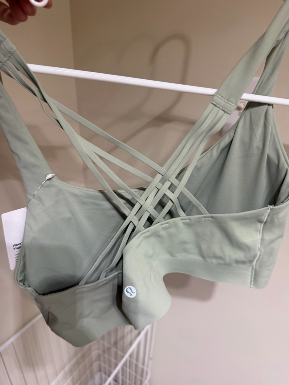 Lululemon Light Sage Strappy Back Sports Bra - Picture 2 of 5